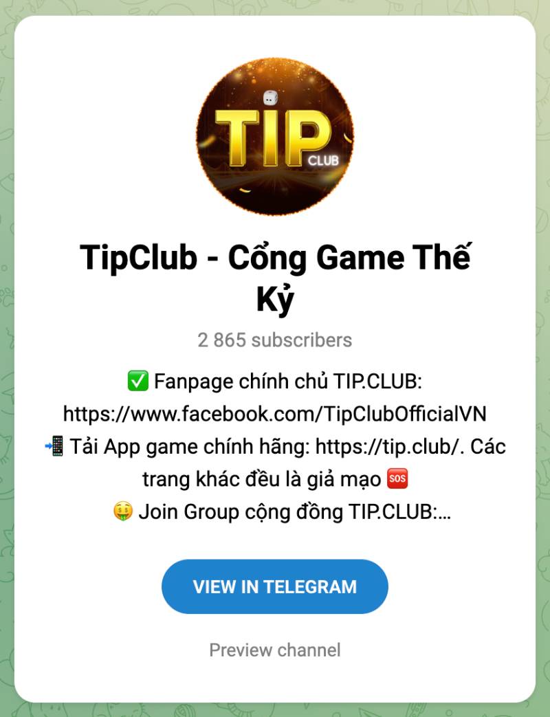 Lien he TipClub qua Telegram