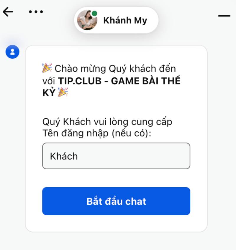Liên hệ TipClub qua chat trực tuyến